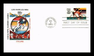 Dr Jim Stamps Us Cycling Olympic Summer Games Air Mail Fdc Cover Scott C110