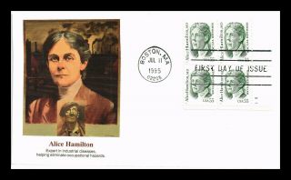 Us Cover Alice Hamilton Md Great Americans Block Of 4 Fdc Fleetwood Cachet