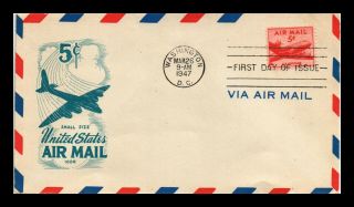 Dr Jim Stamps Us 5c Small Size Air Mail Ioor First Day Cover Scott C33