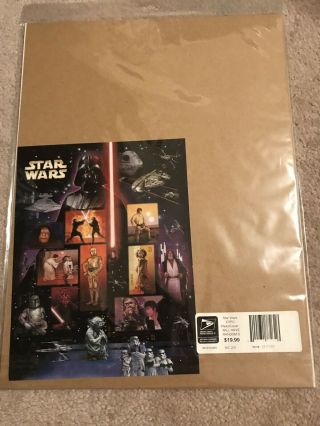 FDOI USPS Star Wars 30th Anniversary C - 3PO R2D2 Poster 1st Day Issue WITH STAMPS 2
