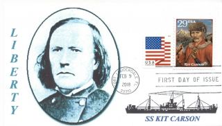 Kit Carson Liberty Ship Named: Legend Of The West Sc 2869 First Day Of Issue Pm