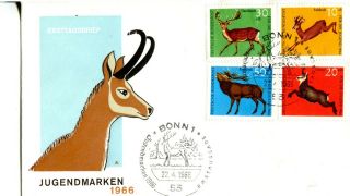 German 1966 Surcharge Issues Benefiting Children Complete Official Cachet Un Fdc