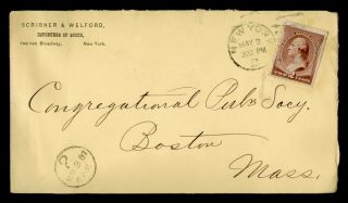 Dr Who 1887 Ny Fancy Cancel D To Boston Ma Advertising Book Co E68602