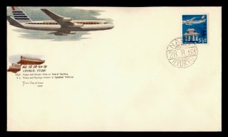 Dr Who 1963 Ryukyu Japan Fdc Shurei Gate Airmail E69661