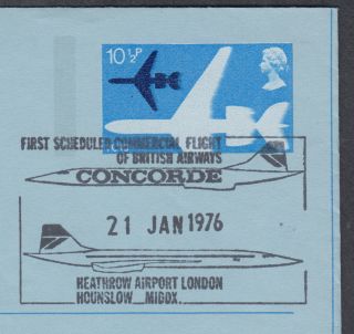 1976 Concorde London to Bahrain Air Letter / Aerogramme FFC; Airmail 2