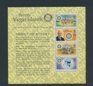 Xb73808 British Virgin Islands Anniversary Rotary Xxl Sheet Mnh
