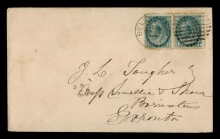 Dr Who 1899 Canada Belleville Fancy Cancel Pair To Toronto E49275