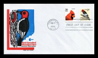 Dr Jim Stamps Us Red Headed Woodpecker Combo Birds Fdc Cover Craft