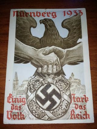 Открытки Рейх,  Nurnberg 1933 N.  S.  D.  A.  P Propaganda.