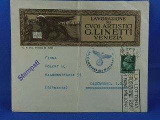 Italy Old Cover 1940 Venezia N.  11241 To Germany With Censor (n1/91)