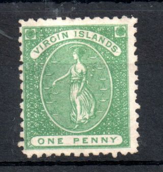 British Virgin Islands 1866 1d Green No Gum 1 Ws12543