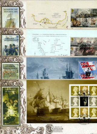 2005 Battle Of Trafalgar Prestige Booklet Great Britain Benham Blcs Fdc X4 Vgc