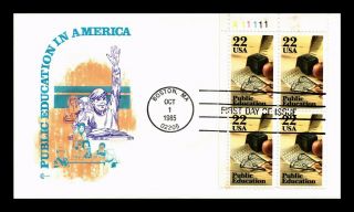 Dr Jim Stamps Us Public Education In America First Day Cover Craft Plate Block