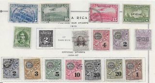 16 Costa Rica Back Of Book Stamps From Quality Old Album 1915 - 1937