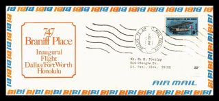 Dr Jim Stamps Us Airmail First Flight Dallas Honolulu Legal Size Cover