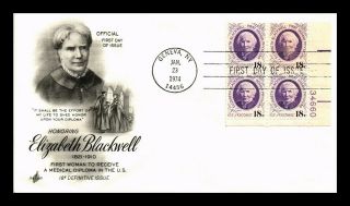 Dr Jim Stamps Us Elizabeth Blackwell First Day Cover Plate Block Art Craft