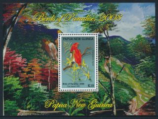 2008 Papua Guinea Birds Of Paradise K10 Minisheet Fine Mnh
