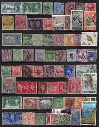Gb & Commonwealth Stamps From Old Album Early Items Inc.  Qv Mounted &