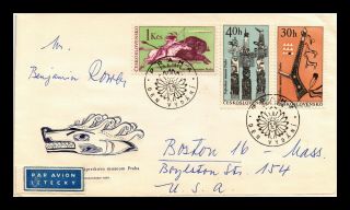 Dr Jim Stamps North American Indians Fdc Airmail Combo Czechoslovakia Cover