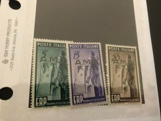 Italy Trieste Stamp Scott 42 - 44 Mlhog Scv 43.  50 Bb5663
