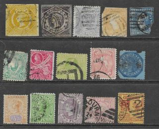 Victoria & Other States Selection 15 Stamps Faults