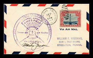 Dr Jim Stamps Us Ames Field Cachet Cleveland Ohio Air Mail Cover Steelton 1929