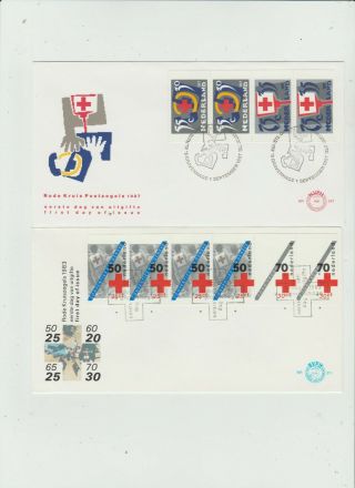 Netherlands 2 Fdc Red Cross Issues 1983 