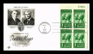 Dr Jim Stamps Us Doctors Mayo First Day Cover Art Craft Plate Block