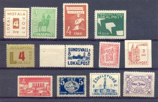 Sweden 12 Stamps - Local - Bypost - Most