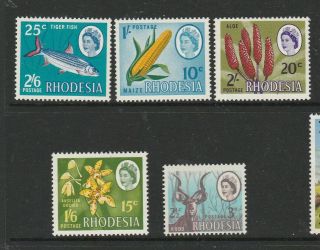 Rhodesia 1967/8 Dual Currency Defs Um/mnh Sg 408/12