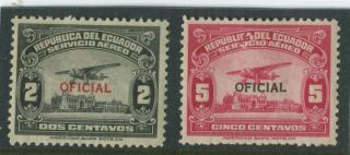 Ecuador Stamps Scott Co1,  Co2 Air Officials,  No Gum,  F - Vf (a7865n)
