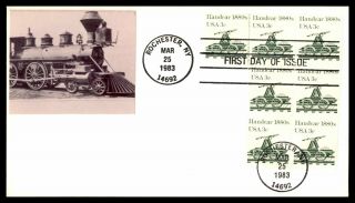 Mayfairstamps Us Fdc 1983 York Handcar Coil Pairs Fdc First Day Cover Wwb523