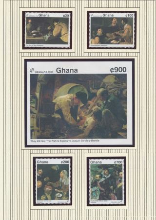 Xb71931 Ghana 1992 Stamp Expo Art Paintings Fine Lot Mnh