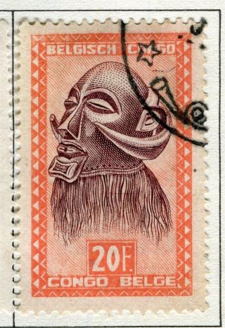 Belgium Congo; 1947 Native Masks / Carvings Issue 20fr.  Value