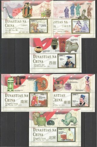 Z609 2010 Guinea - Bissau Art Culture History Chinese Dynasties 6bl Mnh