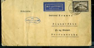 1928 Cover Graf Zeppelin Lz 127 Luftpost Germany To York Lot 2