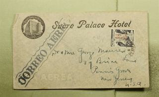 Dr Who Peru Ovpt Sucre Palace Hotel Advertising Airmail To Usa E55976