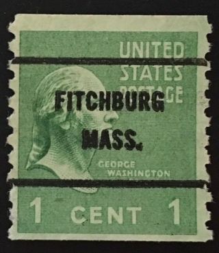 Fitchburg,  Mass.  Precancel - 1 Cent Prexie Coil (u.  S.  839) Ma