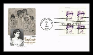 Dr Jim Stamps Us Mary Cassatt Great Americans First Day Cover Block