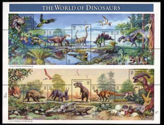 3136 The World Of Dinosaurs 32c - Nh Sheet