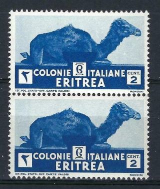 Eritrea 1934 Sc 158 Camel Italian Colony Pair Mnh