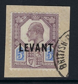 British Levant:1905 Overprint Levant On Ed Vii 5d Sgl8 On Piece
