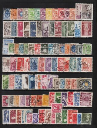 Scandinavia - 98 Stamps,  Mostly Older - See Scan