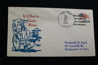 Naval Cover 1963 Ship Cancel Asiatic Waters Cachet Uss Pyro (ae - 24) (444)