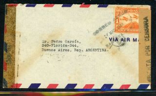 Nicaragua Postal History: Lot 4 1944 Double Censored 1c To Buenos Aires $$$