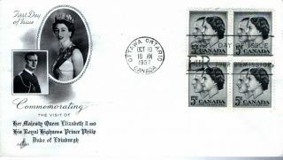 1957 374 Royal Visit Fdc With Art Craft Cachet Unaddressed