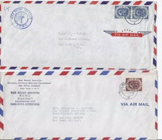 Posthorn Covers From Germany,  Addressed To War Relief Services In Yo