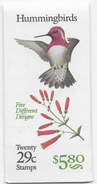 Scott 2646a Us Booklet Hummingbirds 20 X 29 Cent Nh