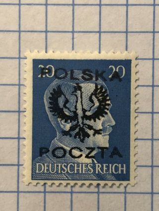 Germany Poland 1945 Post Wwii - Local Issue 20 Pfg.  Mnh /s11