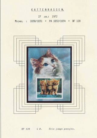 Xb72125 Sharjah 1972 Pets Fauna Cats Imperf Sheet Mnh